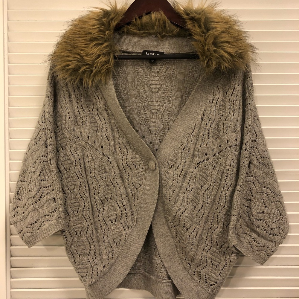 Grey crochet BEBE sweater